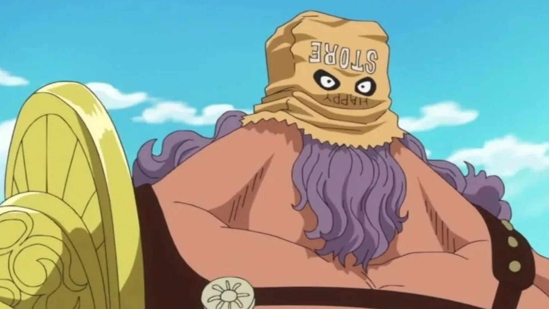 Burgess as "Happy Store" in the One Piece anime (Image via Toei Animation)